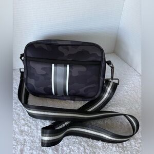 Haute Shore Drew Prime Crossbody in Black/Gray Camo Print
